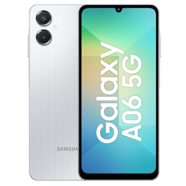 Samsung Galaxy A06 5G   4GB RAM  128GB Storage   True 5G with 12 5G Bands   50MP Dual Camera   4 Gen Updates   IP54   Voice Focus